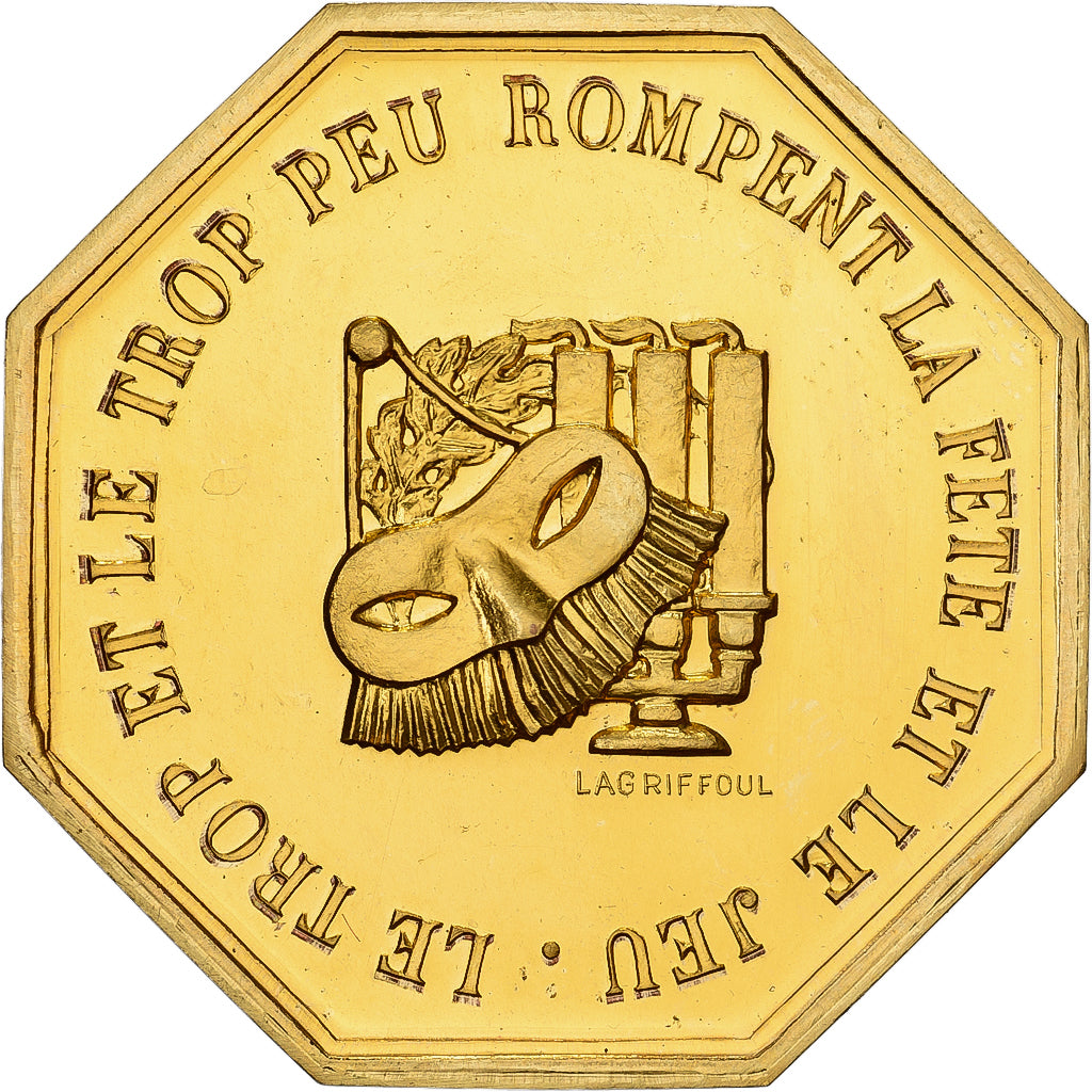 Francja, Token, Amour et Mariage, Voeux, Pokryty brązem, Lagriffoul, MS(63)