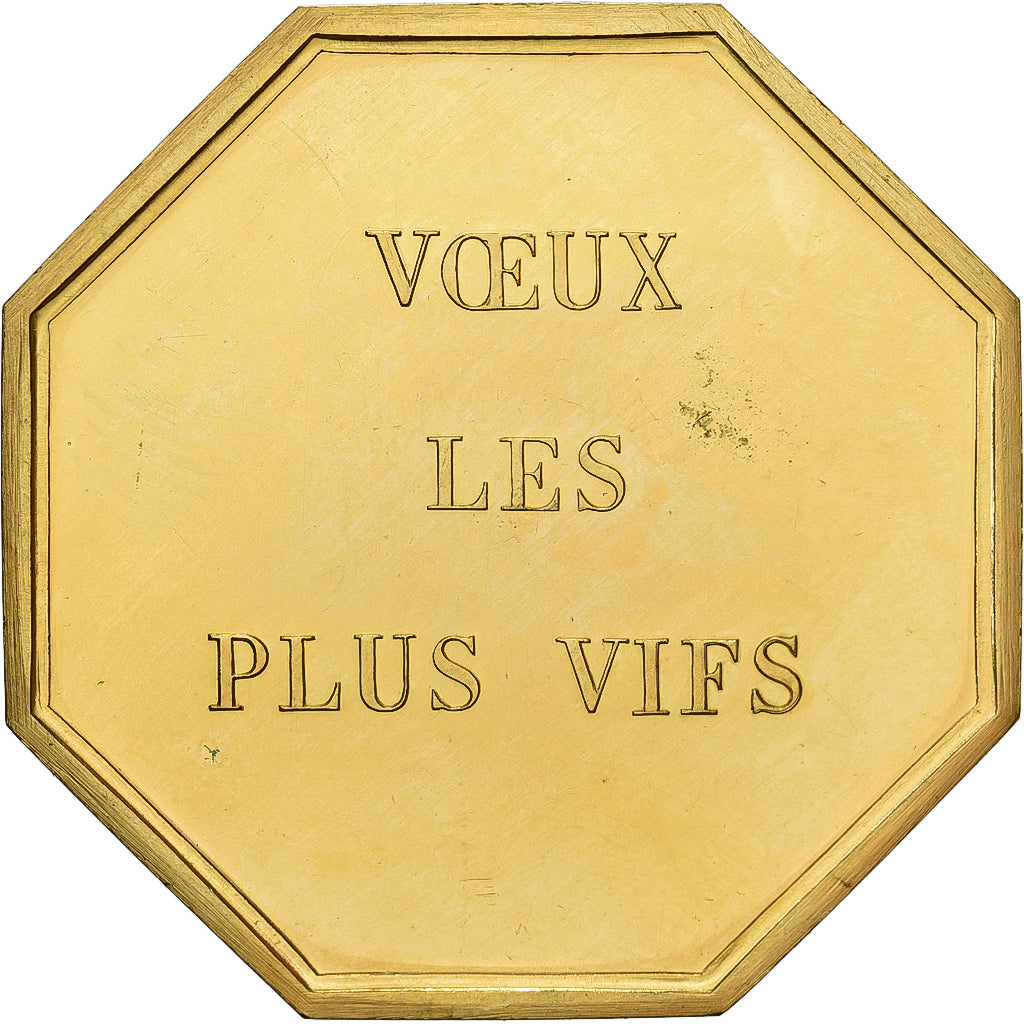 France, Token, Amour et Mariage, Voeux, Gilt Bronze, O Temps suspend ton Vol