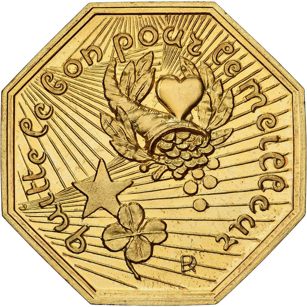 France, Token, Amour et Mariage, Voeux, Gilt Bronze, MS(64)