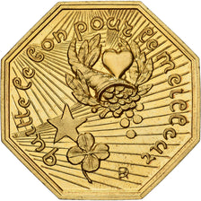 France, Jeton, Amour et Mariage, Voeux, Gilt Bronze, SPL+