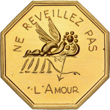 France, Token, Amour et Mariage, Voeux, Gilt Bronze, Belo, MS(64)