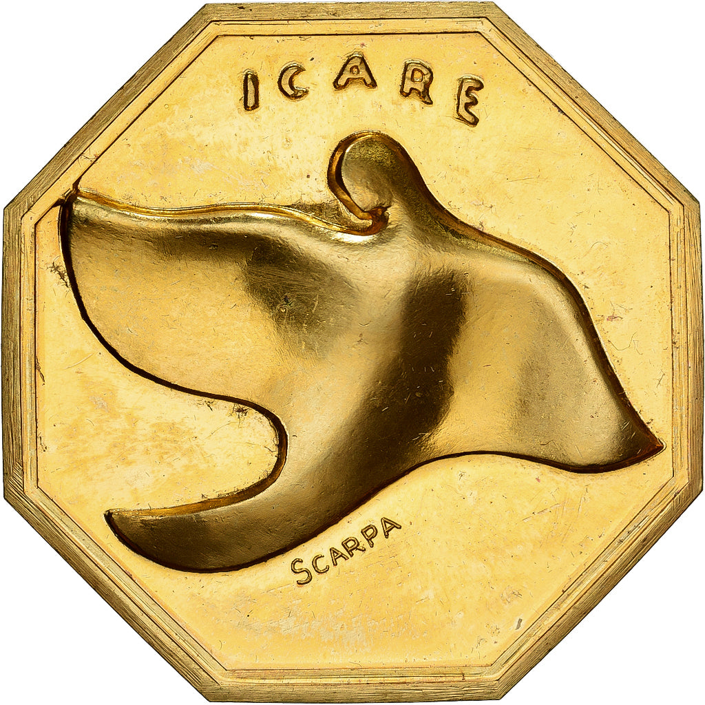 France, Token, Amour et Mariage, Voeux, Gilt Bronze, Icare, MS(63)