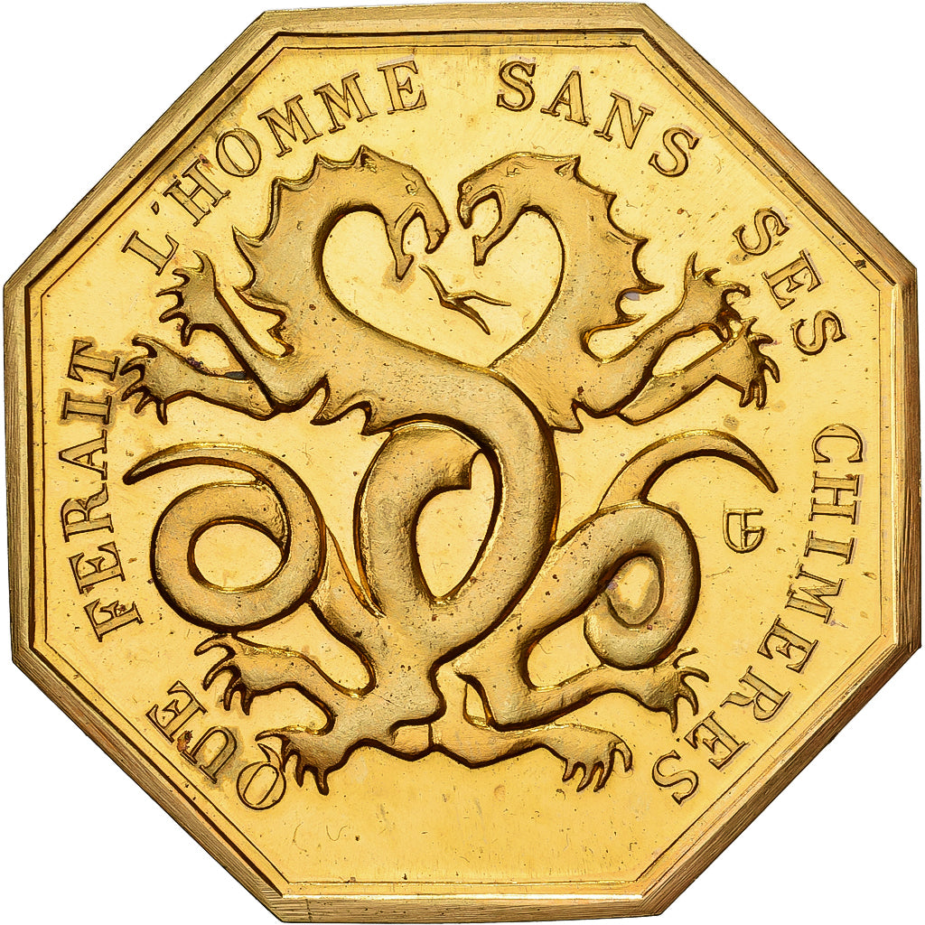 Frankrijk, Token, Amour et Mariage, Voeux, Gilt Bronze, Chimères, UNC-