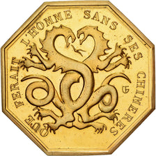 Frankrijk, Token, Amour et Mariage, Voeux, Gilt Bronze, Chimères, UNC-