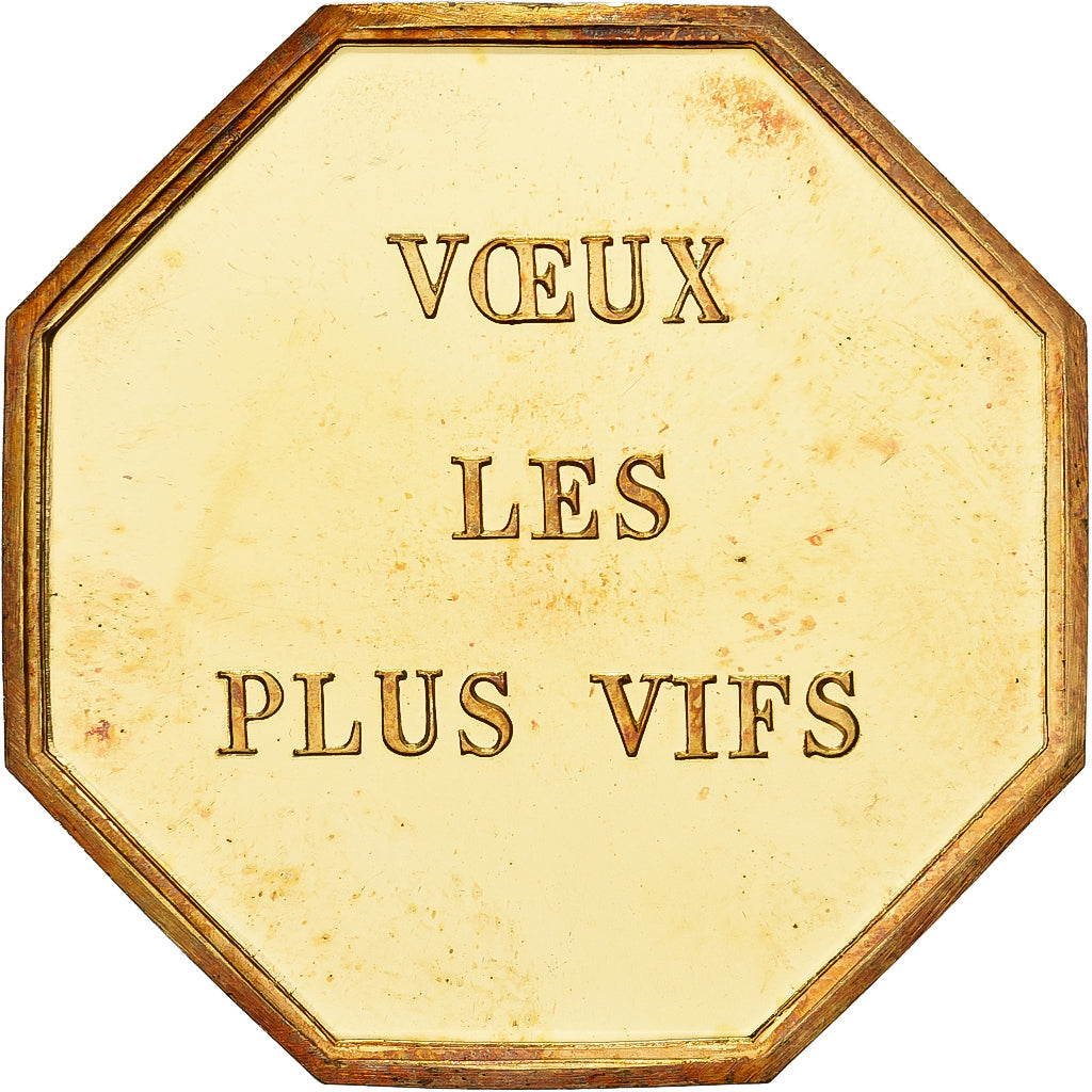 Frankrijk, Token, Amour et Mariage, Voeux, Gilt Bronze, pour le Meilleur ou pour