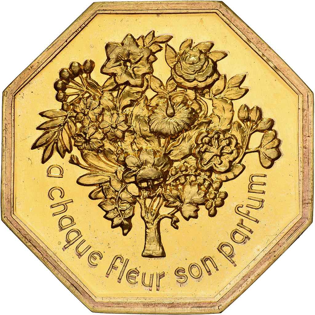 Francja, Token, Amour et Mariage, Voeux, Pokryty brązem, Fleurs, MS(63)