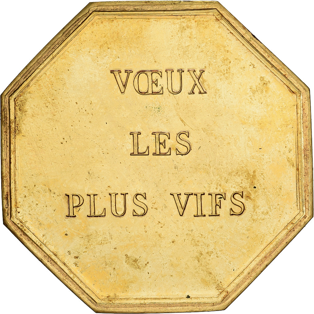 Francja, Token, Amour et Mariage, Voeux, Pokryty brązem, Fleurs, MS(63)