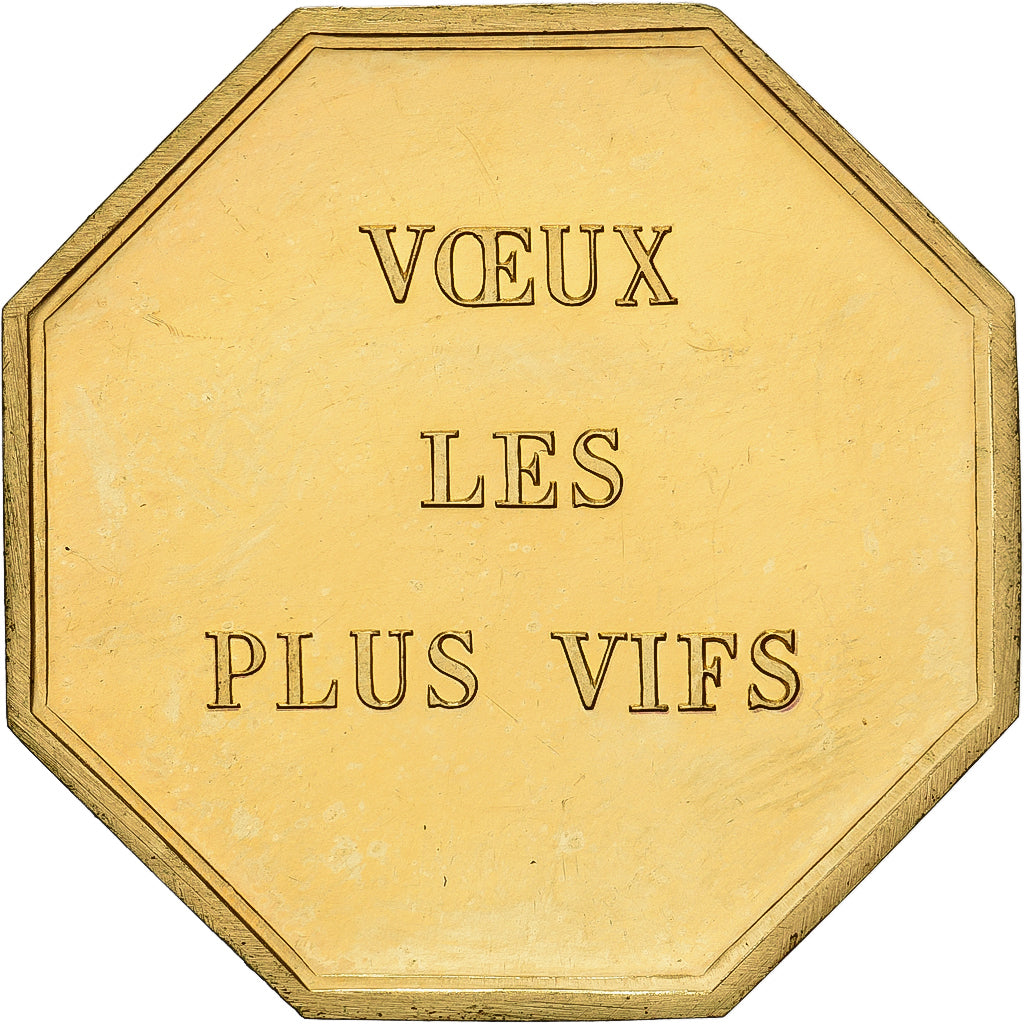 Frankrijk, Token, Amour et Mariage, Voeux, Gilt Bronze, Zodiaque - Capricorne