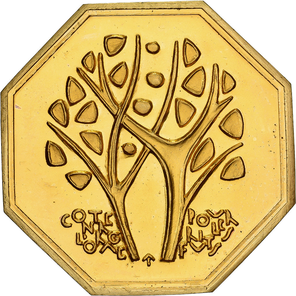 France, Token, Amour et Mariage, Voeux, Gilt Bronze, Arbres, MS(63)