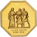 France, Token, Amour et Mariage, Voeux, Gilt Bronze, Martin, MS(64)