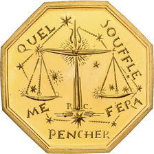 Frankrijk, Token, Amour et Mariage, Voeux, Gilt Bronze, Zodiaque - Balance, UNC-