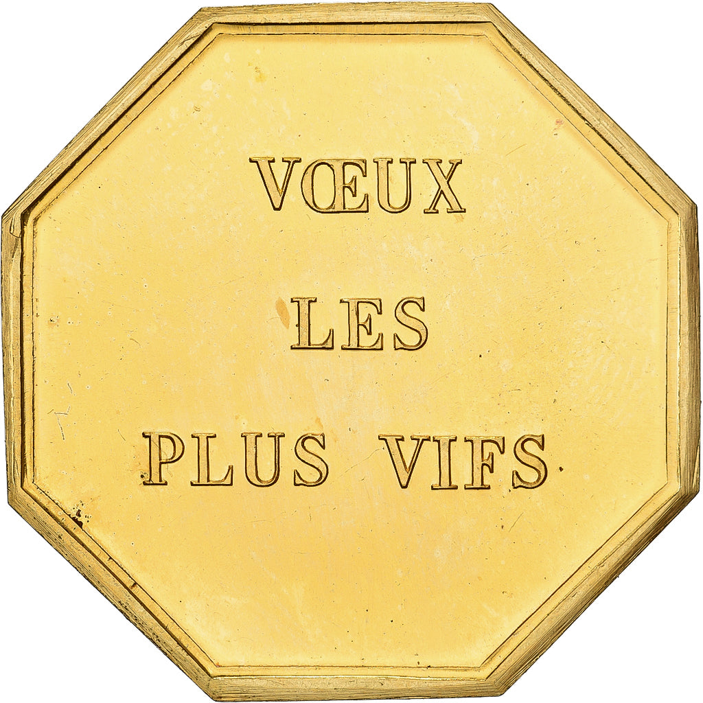 Francja, Token, Amour et Mariage, Voeux, Pokryty brązem, Hiver rude, MS(63)