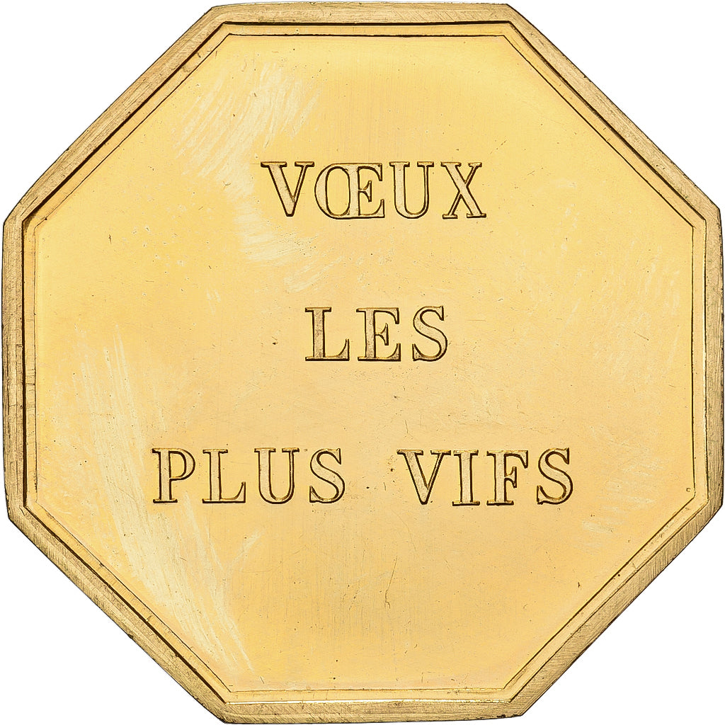 France, Token, Amour et Mariage, Voeux, Gilt Bronze, Bouc, MS(63)
