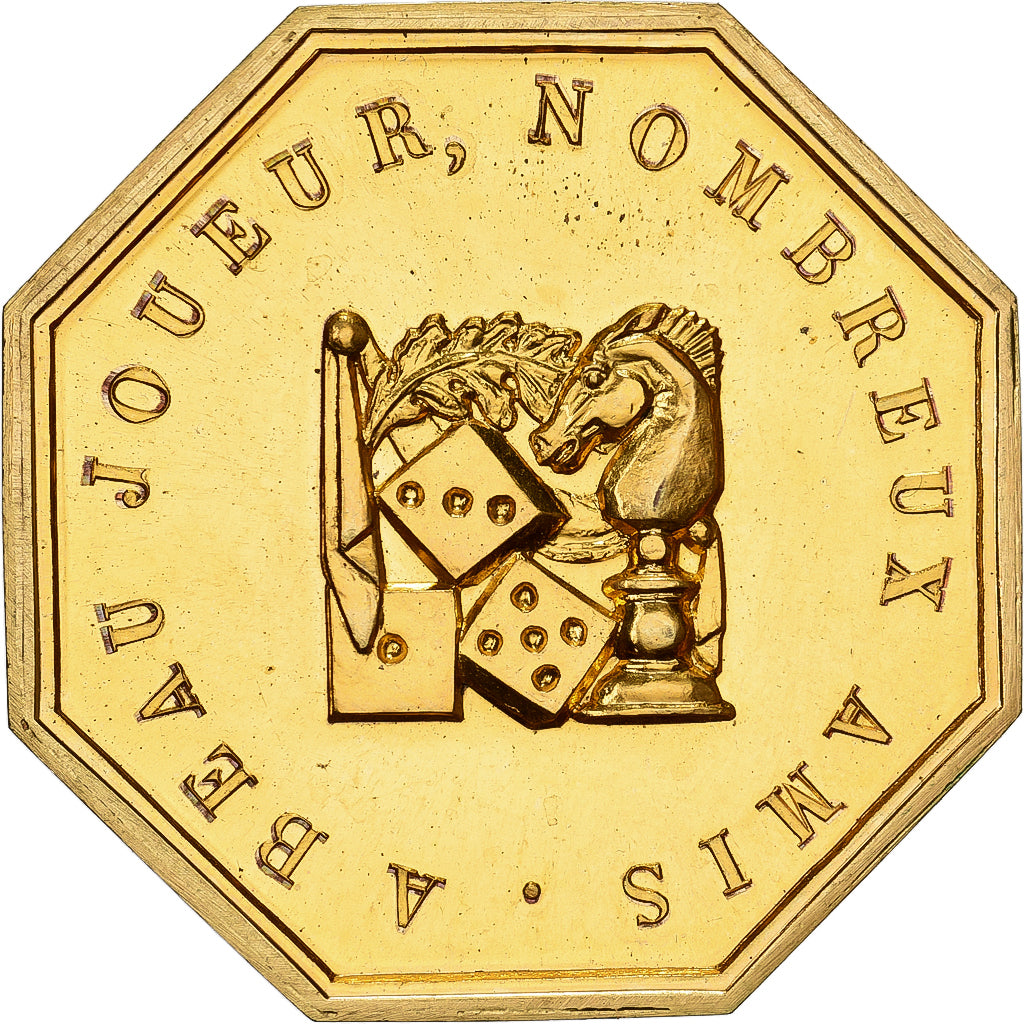 France, Jeton, Amour et Mariage, Voeux, Gilt Bronze, SPL, Jeu