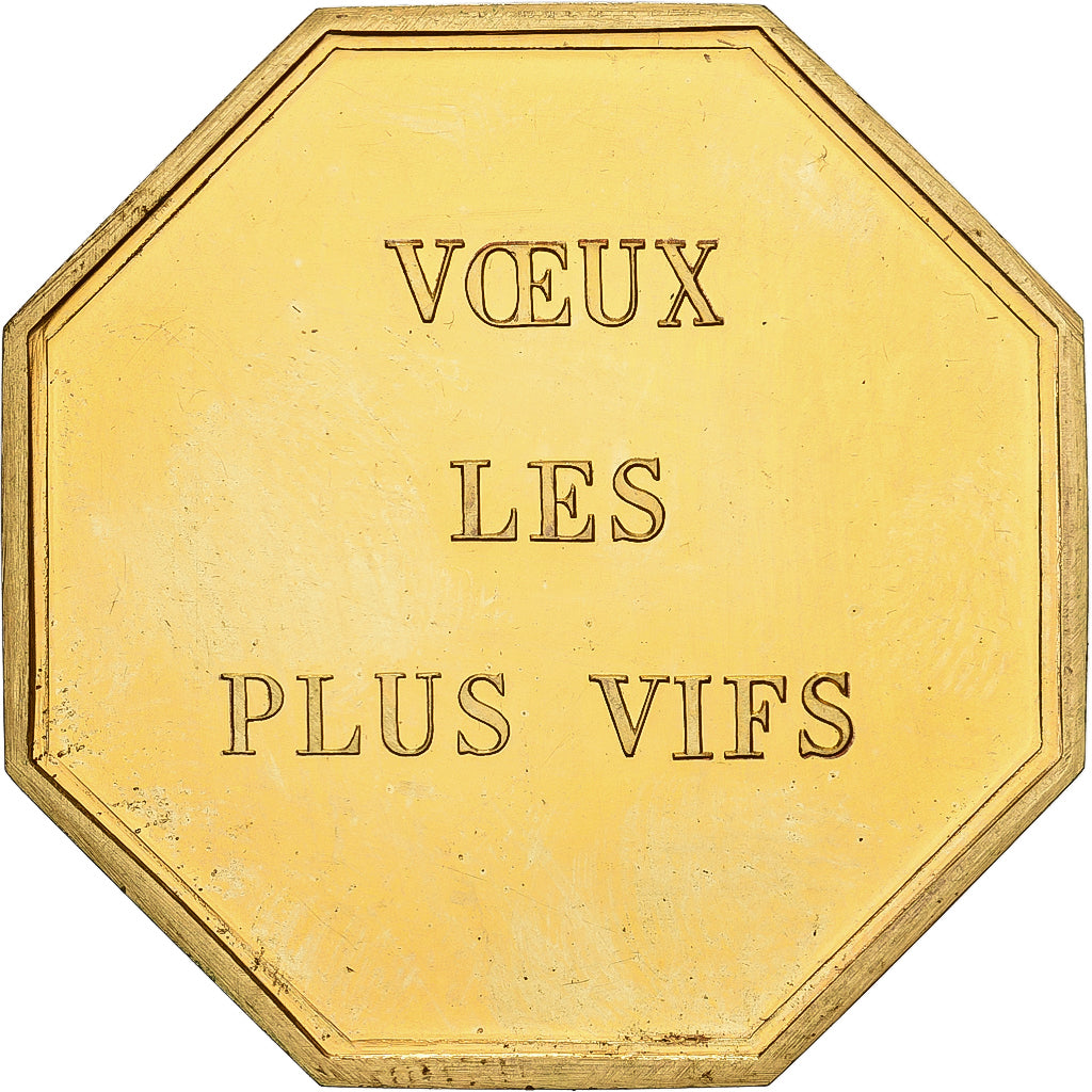France, Jeton, Amour et Mariage, Voeux, Gilt Bronze, SPL, Jeu