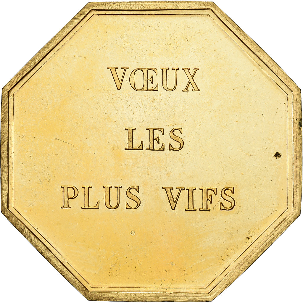 Francja, Token, Amour et Mariage, Voeux, Pokryty brązem, Le Temps, MS(63)