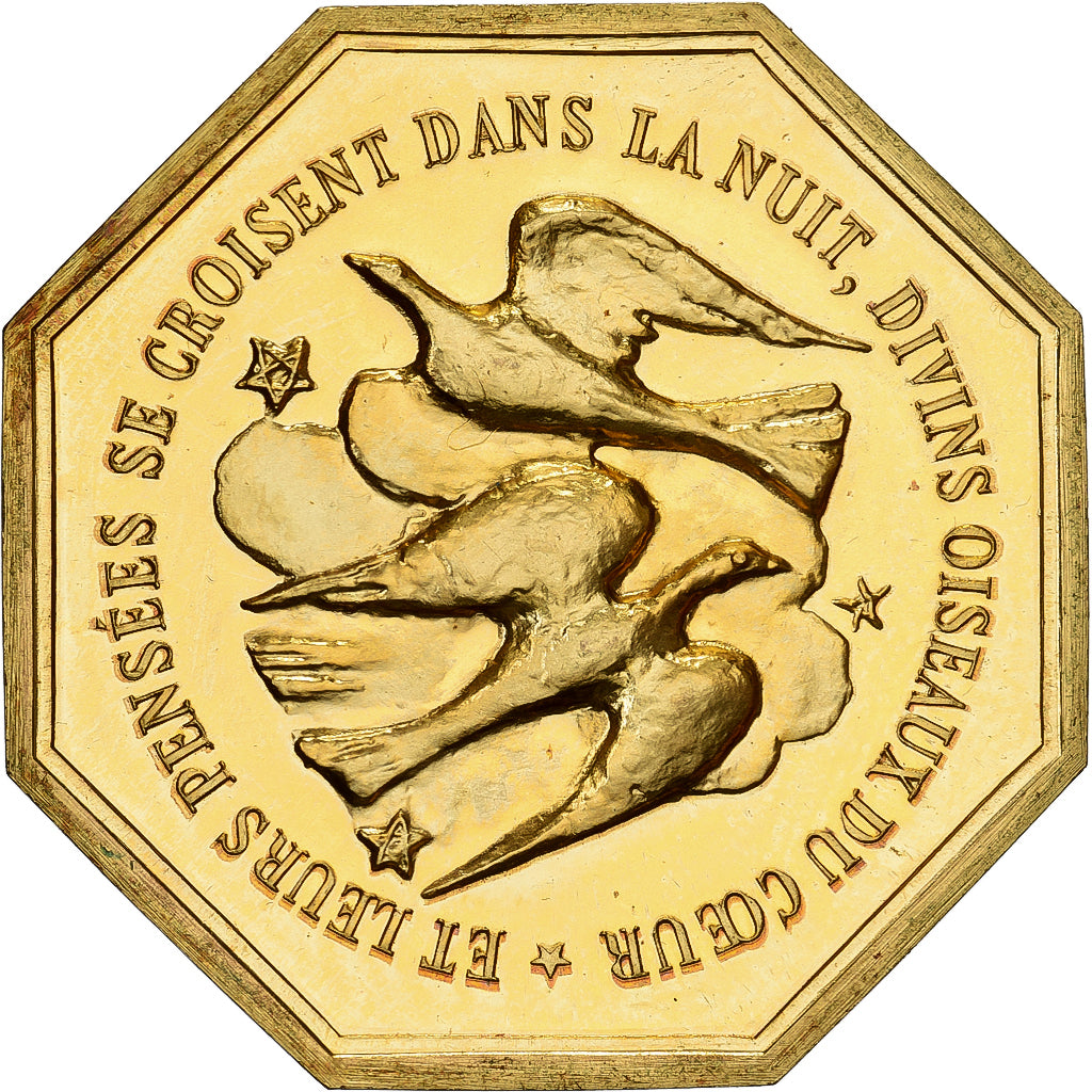 Francia, ficha, Amour et Mariage, Voeux, Bronzo dorato, Colombes, SPL