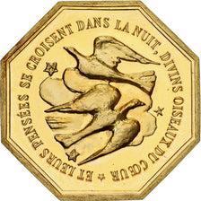 Francia, ficha, Amour et Mariage, Voeux, Bronzo dorato, Colombes, SPL