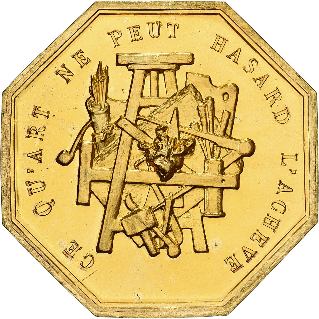 France, Jeton, Amour et Mariage, Voeux, Gilt Bronze, SPL, L'Art