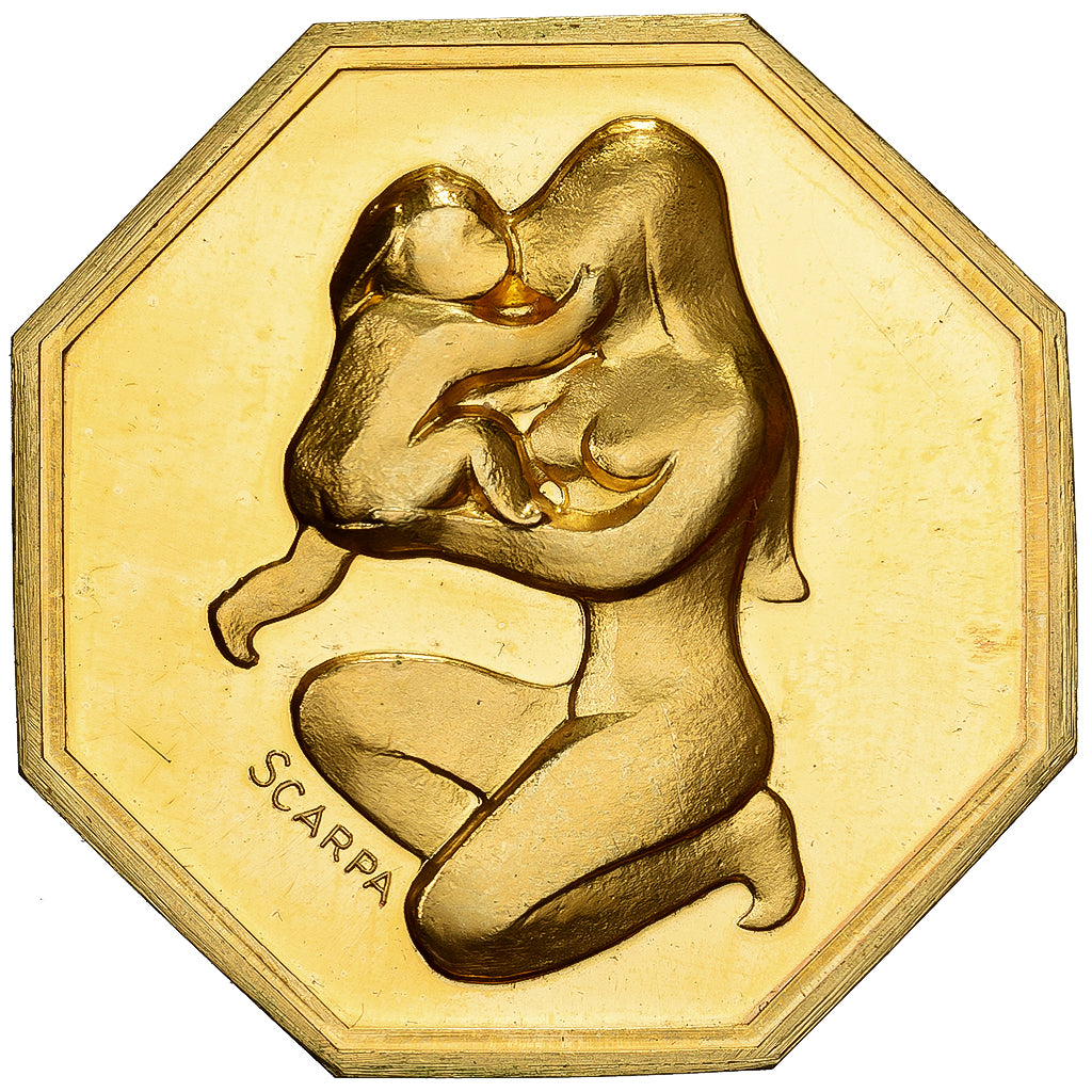 Francja, Token, Amour et Mariage, Voeux, Pokryty brązem, Scarpa, MS(64)