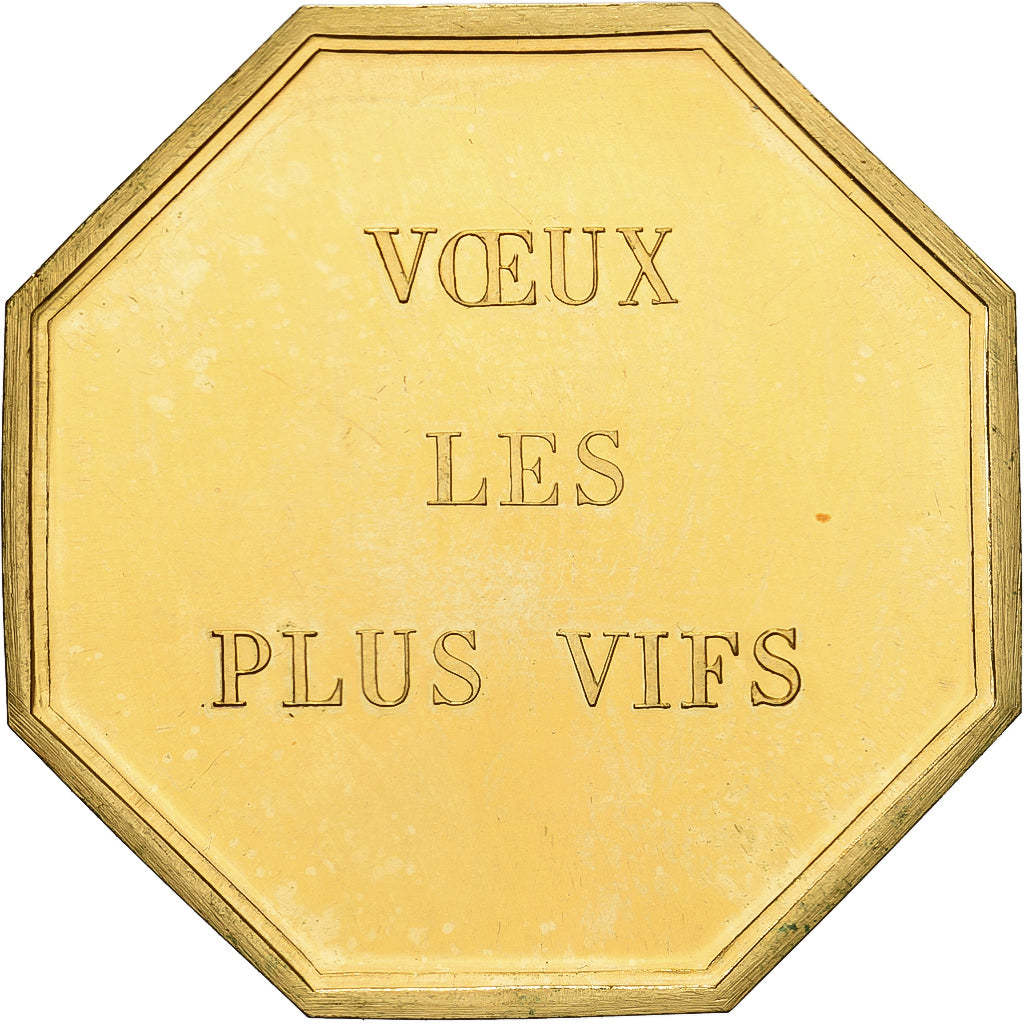 Francja, Token, Amour et Mariage, Voeux, Pokryty brązem, Scarpa, MS(64)