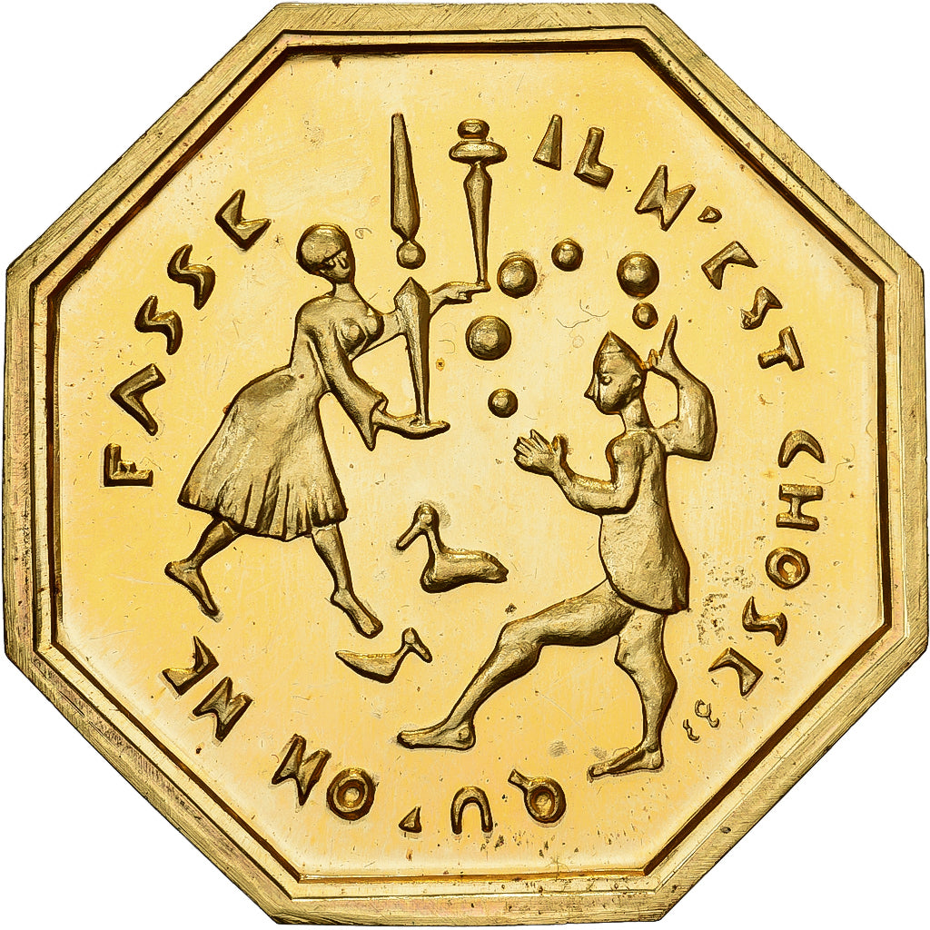 Francja, Token, Amour et Mariage, Voeux, Pokryty brązem, Jongleurs, MS(63)