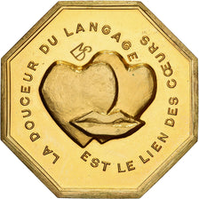 Francja, Token, Amour et Mariage, Voeux, Pokryty brązem, Coeurs, MS(63)