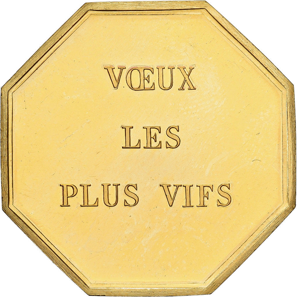França, Token, Amour et Mariage, Voeux, Bronze Dourado, Belo, MS(63)