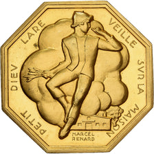 France, Token, Amour et Mariage, Voeux, Gilt Bronze, Marcel Renard, MS(63)