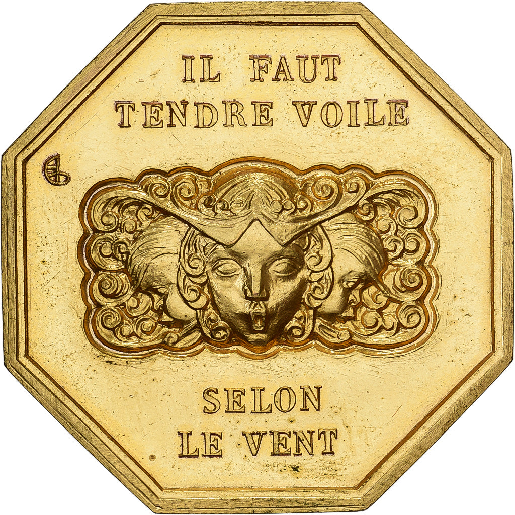 Francia, ficha, Amour et Mariage, Voeux, Bronzo dorato, Prost, Le Vent, SPL