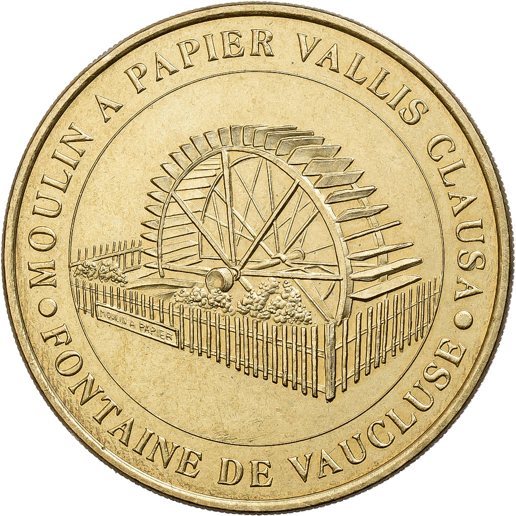 Francia, zeton, Fontaine de Vaucluse - Moulin à papier n°1, 1999, Aluminio y