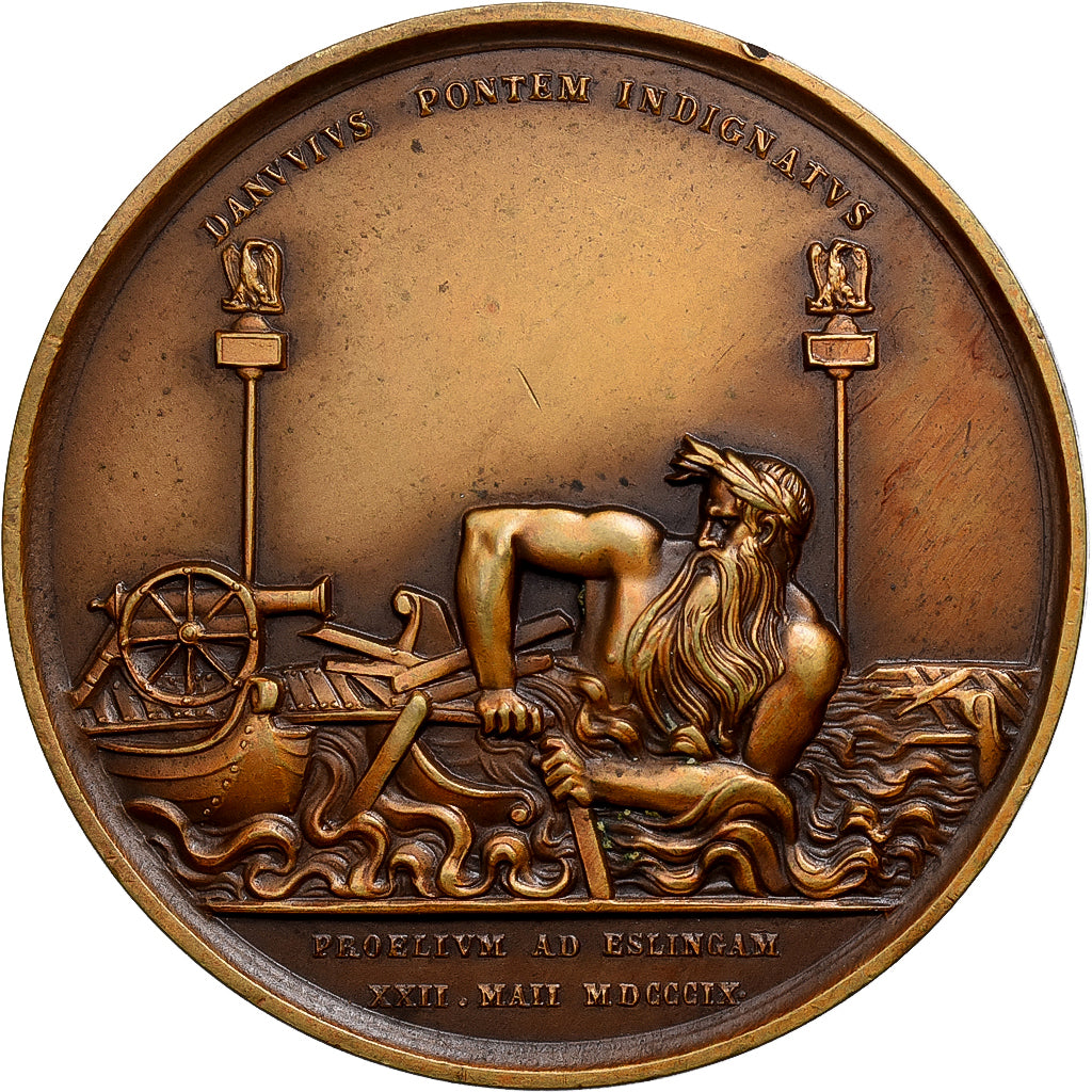 França, medalha, Napoleon I, Bataille d'Essling et Franchissement du Danube
