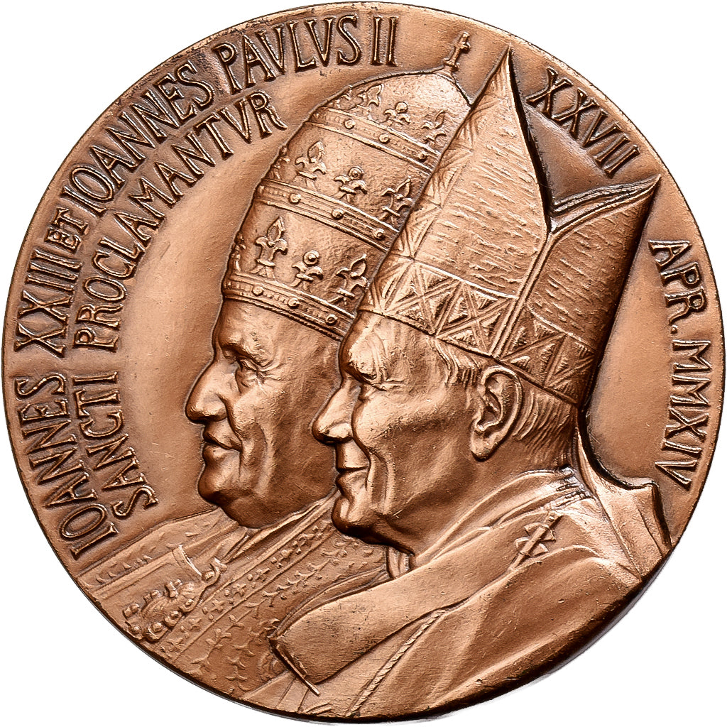 Vatican, Medal, Canonisation de Jean XXIII et Jean-Paul II, 2014, Bronze, Longo