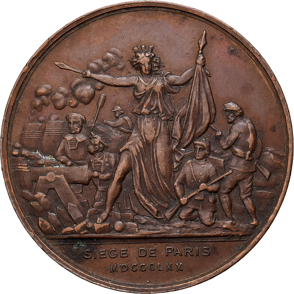 France, Token, Siège de Paris, 1870, Copper, EF(40-45)