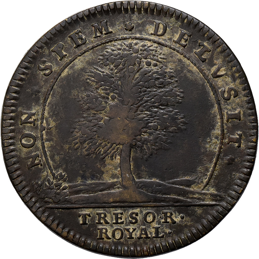 France, Token, Louis XIV, Trésor Royal, Brass, VF(30-35)