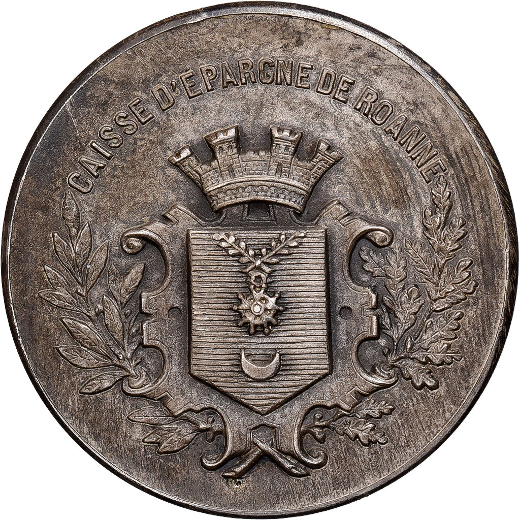 France, Medal, Caisse d'Epargne de Roanne, Silver, Desaide, AU(55-58)
