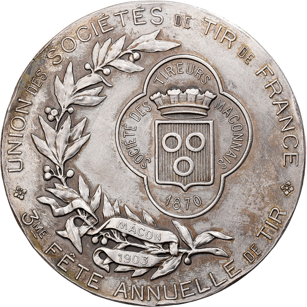 Francia, medaglia, Société de Tir de Mâcon, 3ème Fête Annuelle de Tir