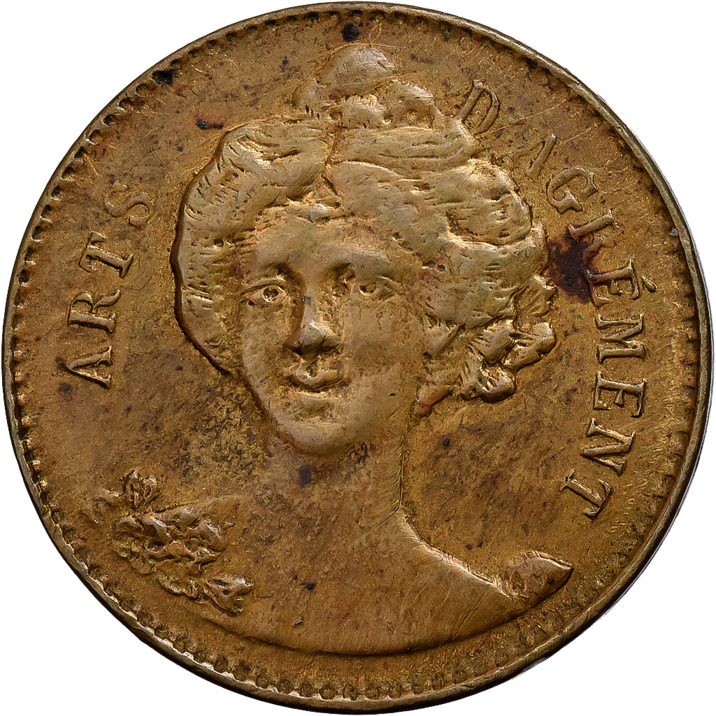 Frankreich, betaalpenning, Maison Close, Madame Ady, Paris, Covered copper, SS+