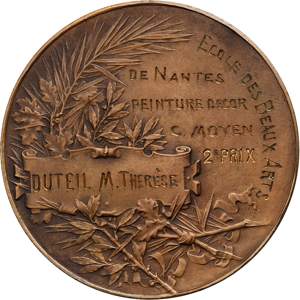 France, Medal, Ecole des Beaux-Arts de Nantes, Bronze, Pillet, MS(63)