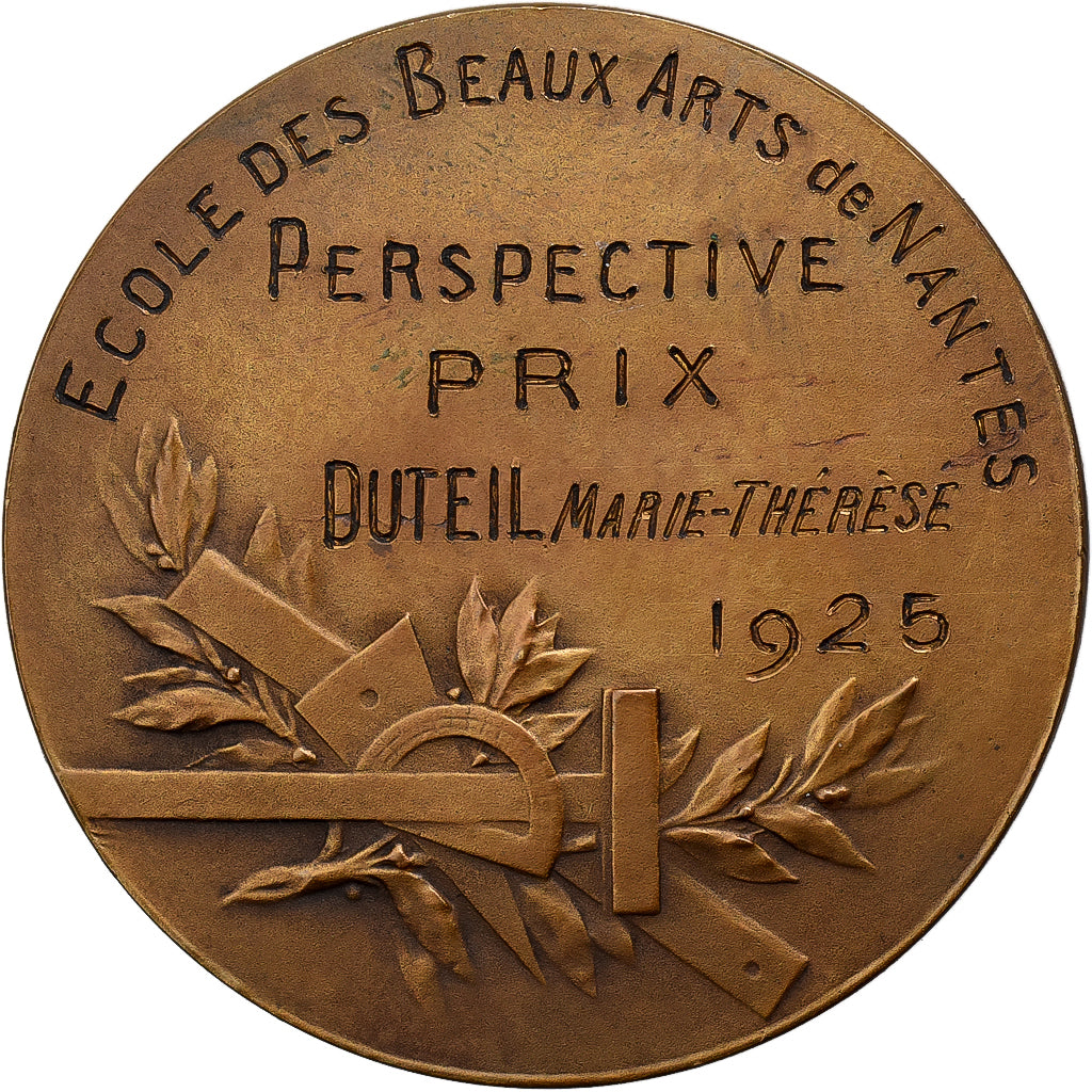 Francia, medaglia, Ecole des Beaux-Arts de Nantes, 1925, Bronzo, Hippolyte