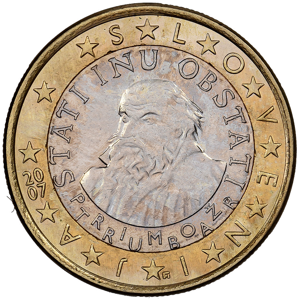 Eslovénia, Euro, 2007, Bimetálico, MS(63), KM:74
