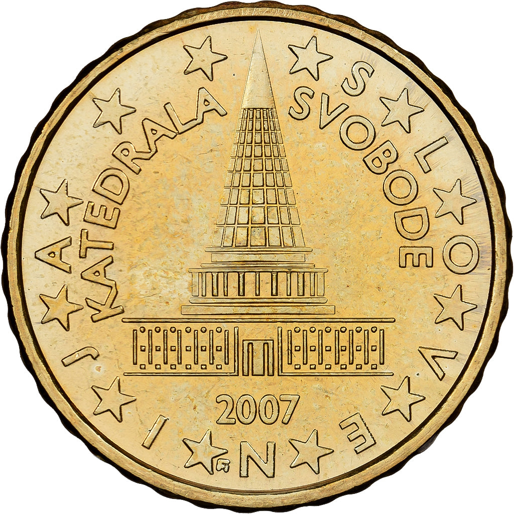 Słowenia, 10 Euro Cent, 2007, Mosiądz, MS(64), KM:71
