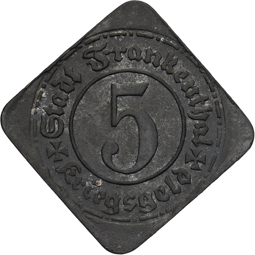Niemcy, Frankenthal, 5 Pfennig, 1917, EF(40-45), Mosiądz