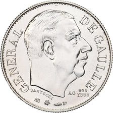 France, Medal, Charles de Gaulle, 1980, Silver, MS(65-70)