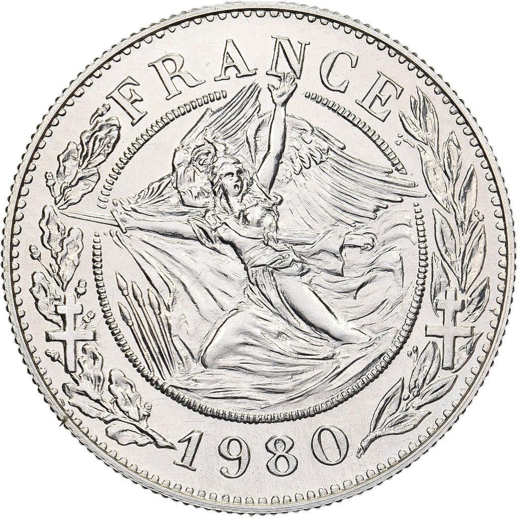 France, Medal, Charles de Gaulle, 1980, Silver, MS(65-70)