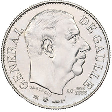 France, Medal, Charles de Gaulle, 1980, Silver, MS(65-70)