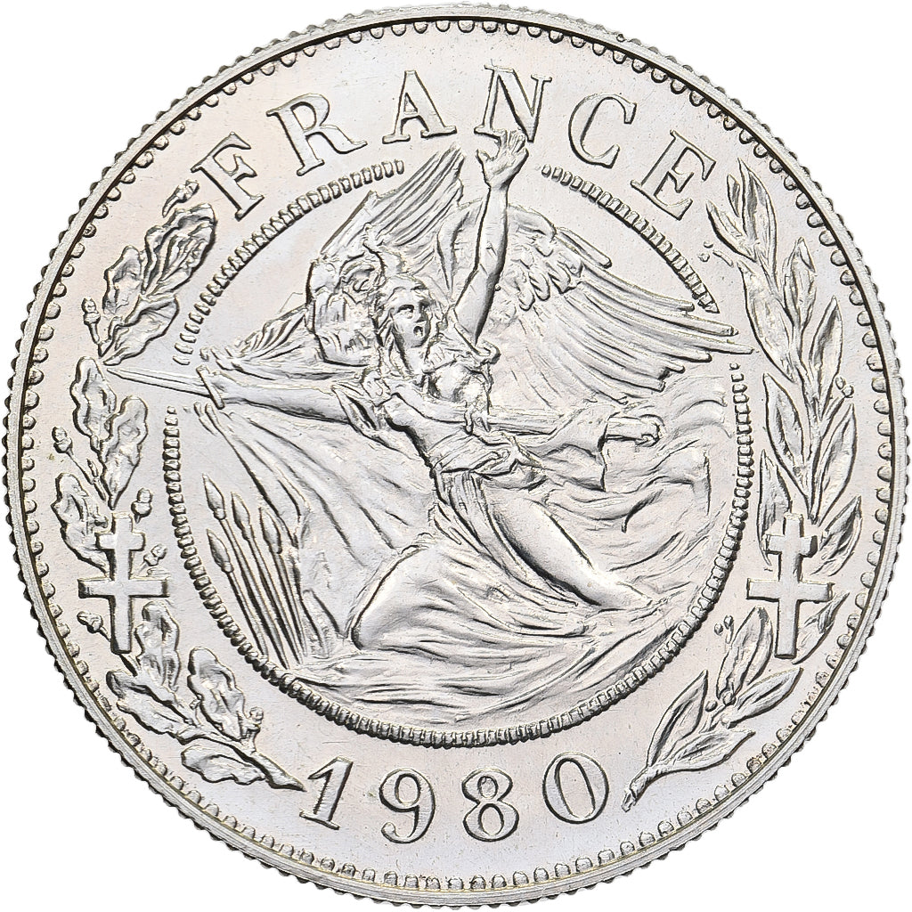 France, Medal, Charles de Gaulle, 1980, Silver, MS(65-70)