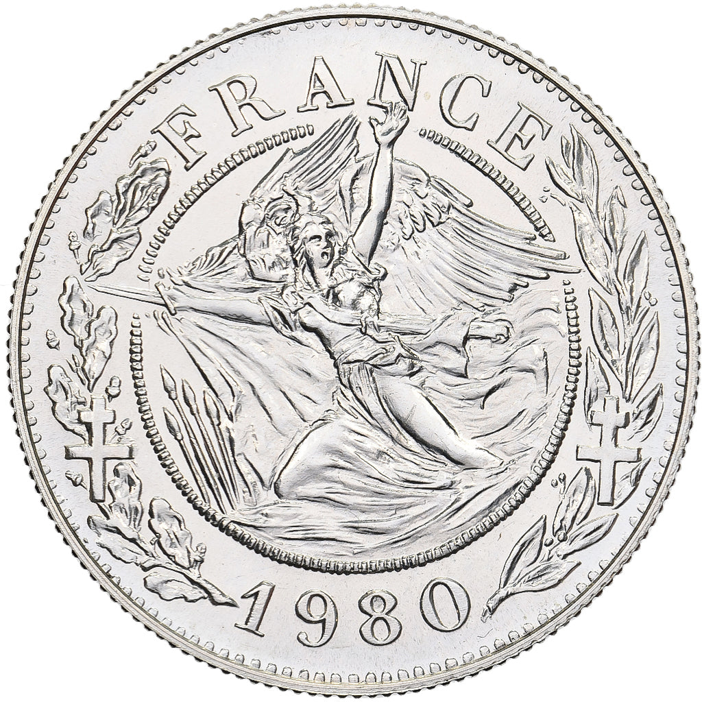 France, Medal, Charles de Gaulle, 1980, Silver, MS(65-70)