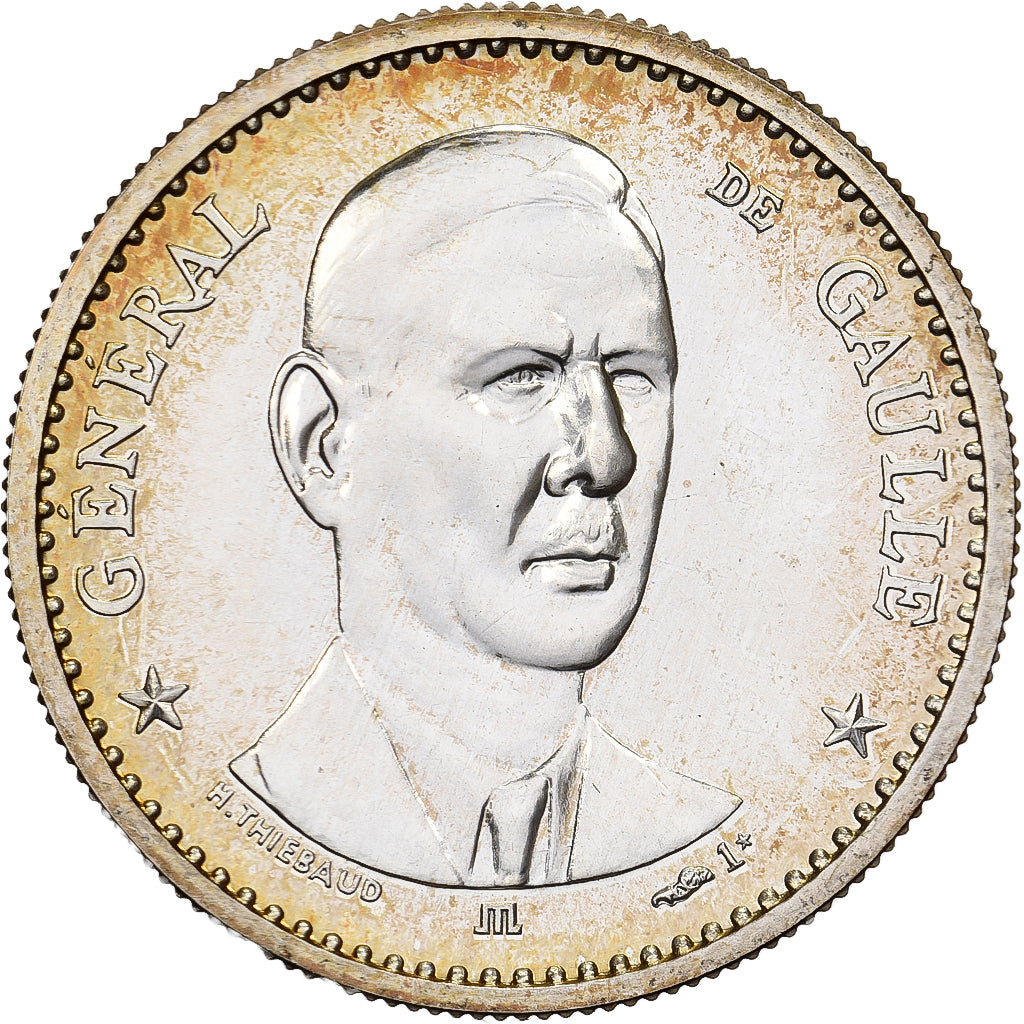 France, Medal, Général De Gaulle, 1984, Silver, Thiébaud, MS(65-70)