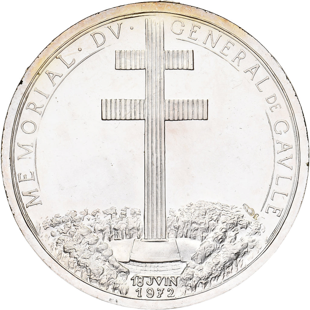 France, Médaille, Mémorial du Général de Gaulle, 1972, Argent, SPL, De